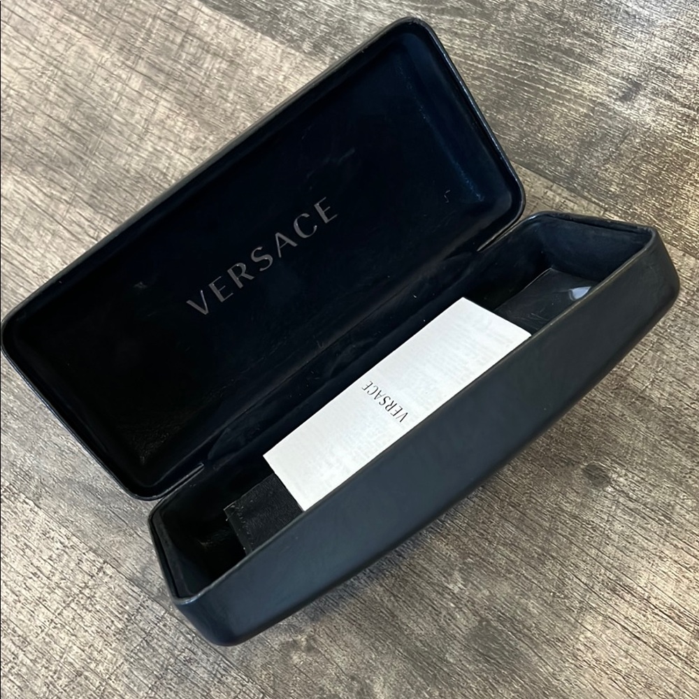 NEW new Authentic Versace Black Sunglasses with Gold Accents - Picture 2 of 7